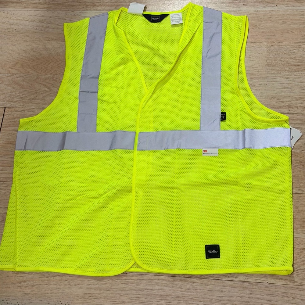Walls High-Visibility Safety Vest in Neon Yellow with Reflective Stripes